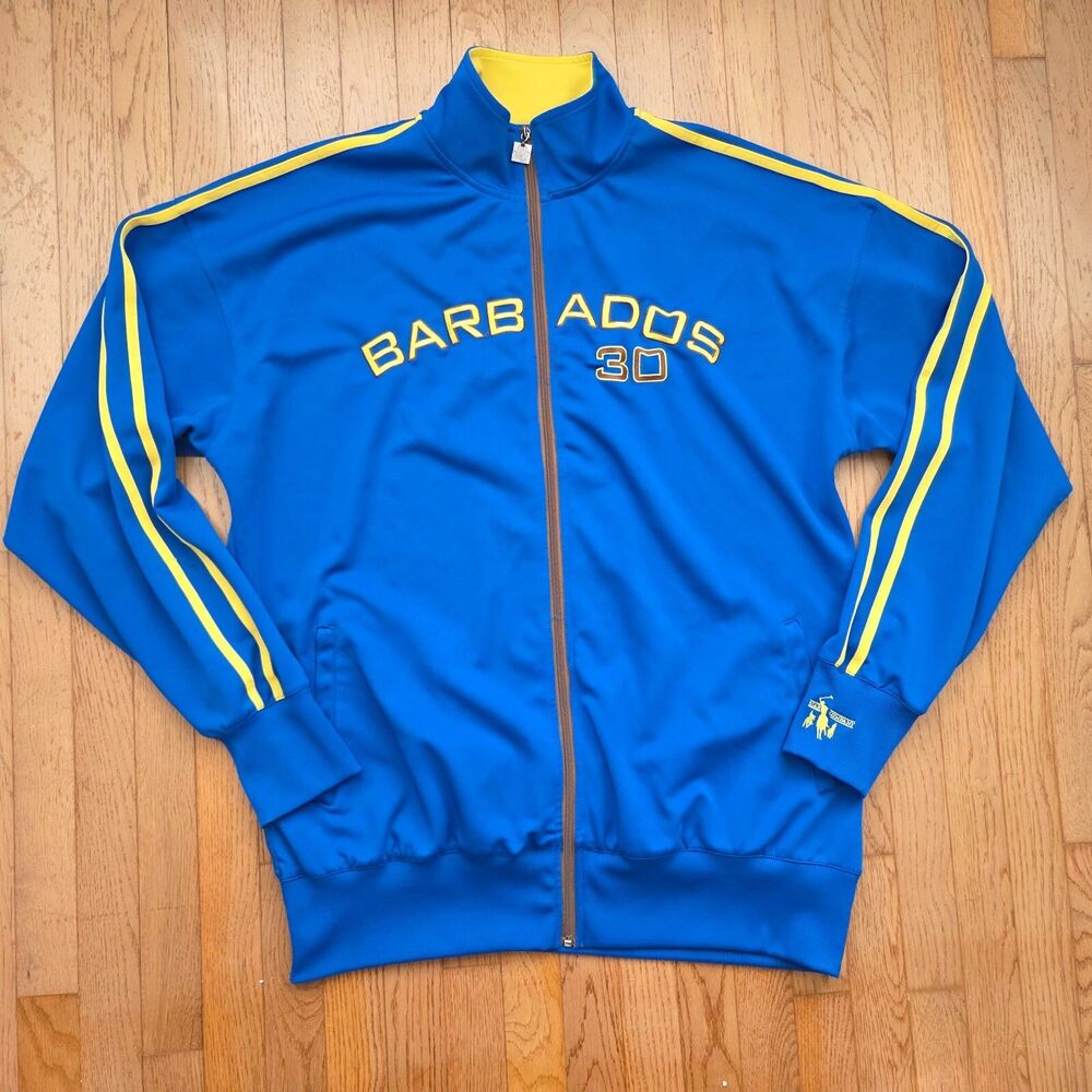 BARBADOS Jacket Mens 5XL Blue Full Zip STAR COMPANY Soccer Track Athleisure